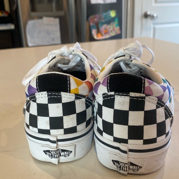 Women’s Vans Rainbow Checkered Multicolored Canvas Sneakers Like New, Size 6 - Picture 8 of 9